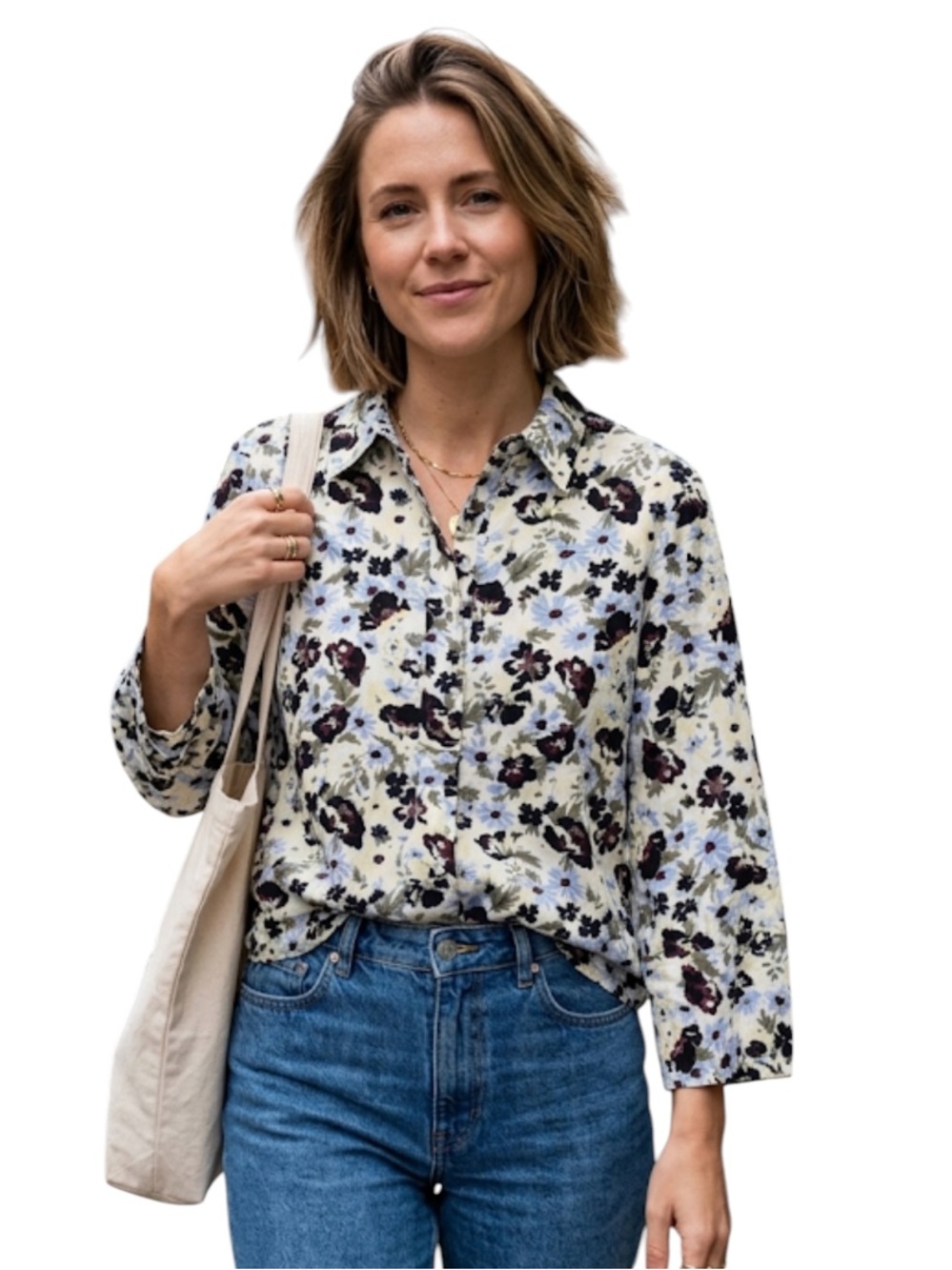 GANNI Floral Long Sleeve Button Up Blouse Shirt Scandi Cottagecore EU 36 US 4